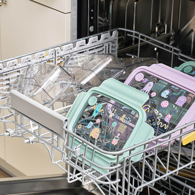 LocknLock Transparent 3-Compartment Plastic Lunch Box, 750ml -LCB501, 1L - LCB502, 2 colors (Purple, Blue) image number null